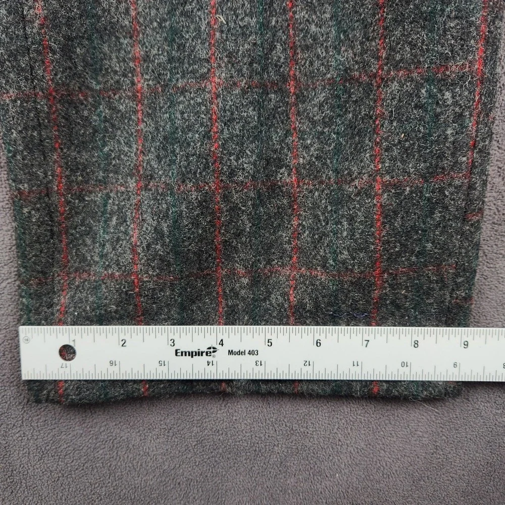 Vintage Woolrich Hunting Pants Mens 36 Gray Red Plaid Malone Heavy Wool USA Made - Picture 11 of 12